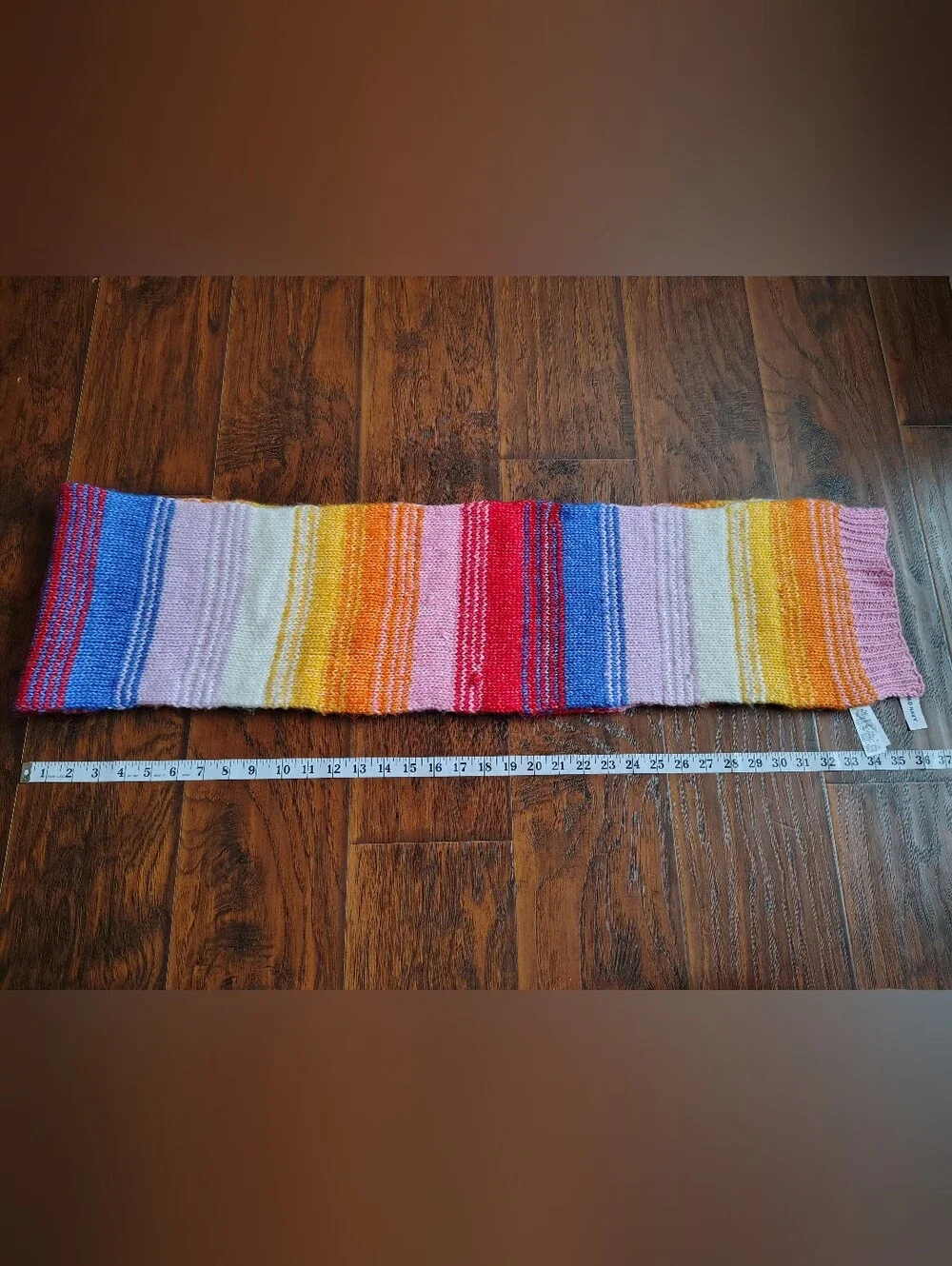 Old Navy Multicolor Striped Knit Scarf — Pink, Orange, Yellow, Blue, Red
